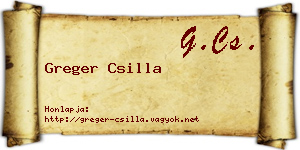 Greger Csilla névjegykártya